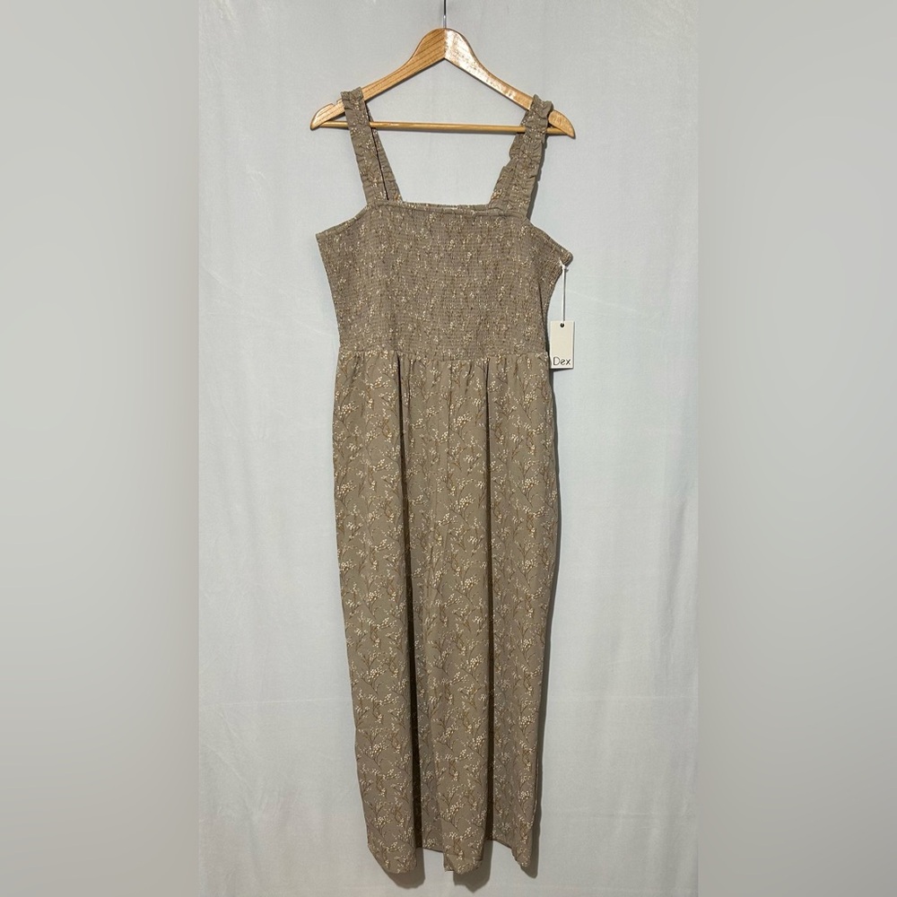 Dex Jumpsuit NWT Smocked Wide Leg with Pockets size X or XL Summer Flowy